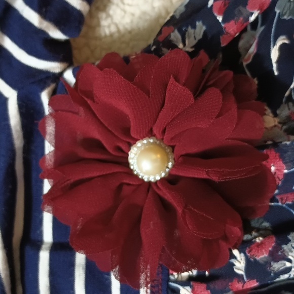 Bonnie Baby 24 Month Navy Blue, White & Burgundy Dress & Diaper Cover Like New! - Picture 4 of 10